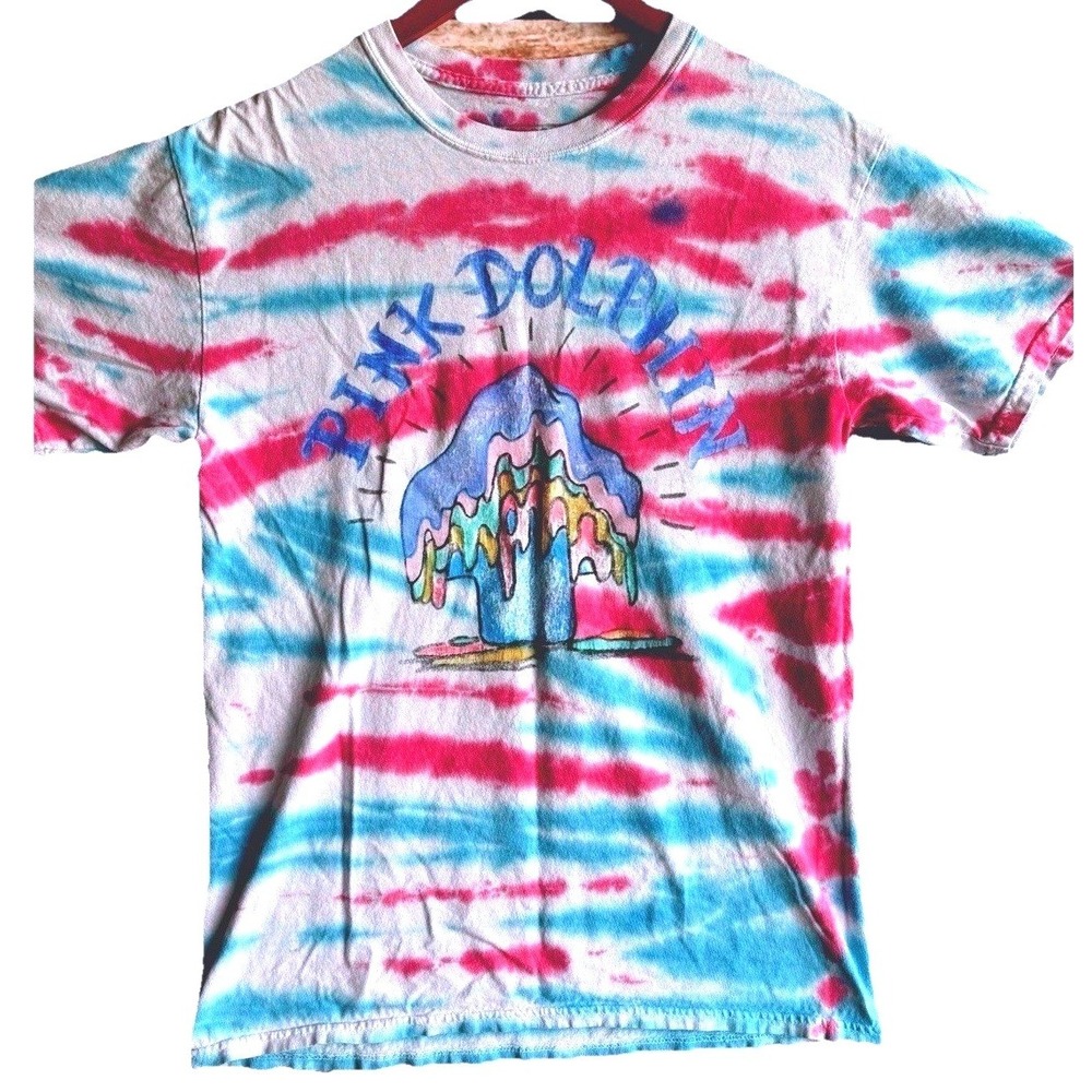 Pink Dolphin Tie Dye Candle Bright Tee Size M Multi-Color Streetwear T-shirt